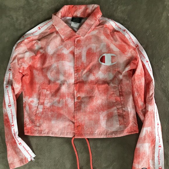 Champion Women's Zip Tape Coaches Jacket Orange - Picture 7 of 15